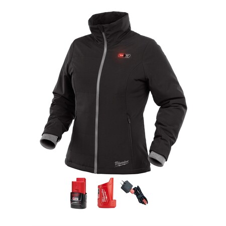 Milwaukee Tool 232B-21 M12 Women's Heated Softshell Jacket 2.0Ah Kit, Size Small, Black 232B-21S